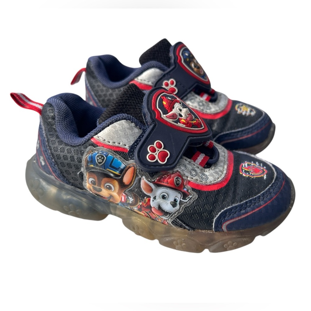 Paw Patrol Size 7 Toddler Chase and Marshall Light Up Tennis Shoes - Picture 5 of 6
